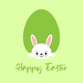 Happy Easter card with egg and hiding rabbit Royalty Free Stock Photo