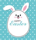 Happy easter card. Easter egg with rabbit ears. Royalty Free Stock Photo