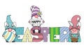 Happy easter card. Gnomes with the word easter. Royalty Free Stock Photo