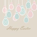 Happy Easter card Illustration with ornamented classic Easter eggs