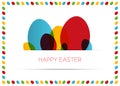 Happy Easter card (poster) with colorful eggs