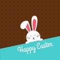 Happy Easter card with rabbit ears. Easter rabbit for Easter holidays design. Easter bunny vector illustration