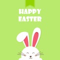 Happy Easter card with rabbit ears. Easter rabbit for Easter holidays design. Easter bunny vector illustration Royalty Free Stock Photo