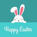 Happy Easter card with rabbit ears. Easter rabbit for Easter holidays design. Easter bunny vector illustration Royalty Free Stock Photo