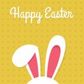 Happy Easter card with rabbit ears. Easter rabbit for Easter holidays design. Easter bunny vector illustration Royalty Free Stock Photo