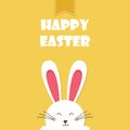 Happy Easter card with rabbit ears. Easter rabbit for Easter holidays design. Easter bunny vector illustration Royalty Free Stock Photo