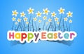 Happy Easter Card With Spring Flowers Royalty Free Stock Photo