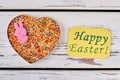 Happy Easter card, sprinkle dots. Royalty Free Stock Photo