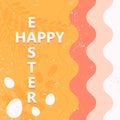 Happy easter card with vertical and horizontal text