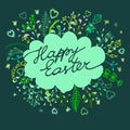 Happy easter cards illustration with floral background