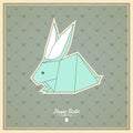 Happy easter cards with origami bunny