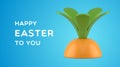 Happy Easter carrot root harvest vegetable 3d banner design template realistic vector illustration