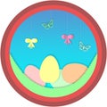 Happy easter cartoon circle image