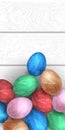 Happy easter color eggs on wood background vector illustration