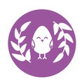 Happy easter chick egg block style icon vector design Royalty Free Stock Photo