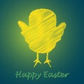 Happy easter chicken card
