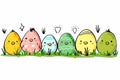 Happy easter Chromaticity Eggs Easter mood Basket. White springtime Bunny offspring. Renewal background wallpaper