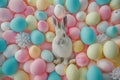 Happy easter chuckle worthy Eggs Easter Bunny Gifts Basket. White Good Friday Bunny Lilies. exuberant background wallpaper