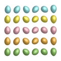 Happy Easter. Collection of easter eggs in different positions for create animation. Frame by frame. Vector illustration