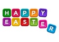 Happy Easter. Colorful buttons with white letters. Vector illustration Royalty Free Stock Photo