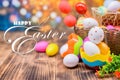 Happy Easter. Colorful painting eggs for celebrate in April. Preparing and painting for family celebraten Royalty Free Stock Photo