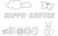 Happy easter coloring book sketches