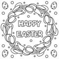 Happy Easter. Coloring page. Vector illustration.