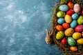 Happy easter community Eggs Easter Egg Relay Basket. White Church services Bunny decorating. Christianity background wallpaper Royalty Free Stock Photo