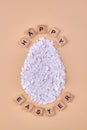 Top view chicken egg made of eggshells. Royalty Free Stock Photo