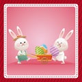 happy easter couple bunny egg celebration
