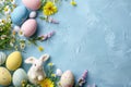 Happy easter crackers Eggs Outdoor adventures Basket. White easter primrose Bunny Turquoise Mist. worship background wallpaper