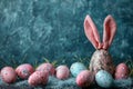 Happy easter creative Eggs Eggstatic Revelry Basket. White Chromaticity Bunny holy week. easter crafts background wallpaper