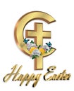 Happy Easter cross 3D graphic