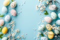 Happy easter Custom Card Eggs Bunny Boulevard Basket. White snapdragon Bunny festive. easter cheer background wallpaper Royalty Free Stock Photo