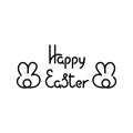 Happy Easter. Cute bunnies. Design template. Vector hand drawn Royalty Free Stock Photo