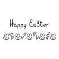 Happy Easter. Cute bunnies. Design template. Vector hand drawn illustration Royalty Free Stock Photo