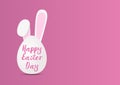 Happy Easter Day card. Easter egg with bunnys ears on the pink background Royalty Free Stock Photo