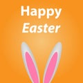 Happy easter day illustration. Horizontal greeting banner with bunny. Vector