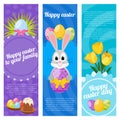 Happy Easter Day Vertical Banners Royalty Free Stock Photo