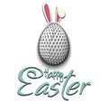 Happy Easter. Golf ball in the form of a egg Royalty Free Stock Photo