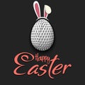 Happy Easter. Golf ball in the form of a egg Royalty Free Stock Photo