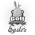 Happy Easter. Golf ball in the form of a egg Royalty Free Stock Photo