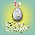 Happy Easter. Golf ball in the form of a egg Royalty Free Stock Photo