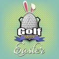 Happy Easter. Golf ball in the form of a egg Royalty Free Stock Photo