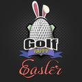 Happy Easter. Golf ball in the form of a egg Royalty Free Stock Photo