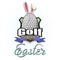 Happy Easter. Golf ball in the form of a egg Royalty Free Stock Photo