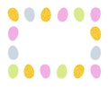 Happy Easter decorative frame made of easter eggs on white background vector illustration Royalty Free Stock Photo