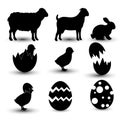 9 Happy Easter design elements Royalty Free Stock Photo