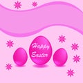 Happy Easter. Easter background pink, congratulations. greeting cards celebration