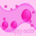 Happy Easter. Easter background pink, greeting cards with egg